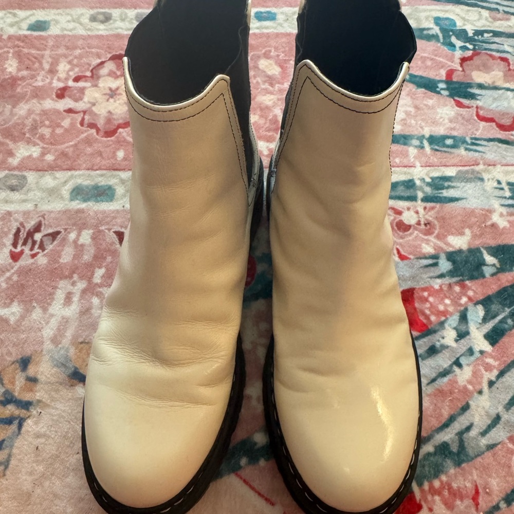 Marc Fisher White Chelsea Boots